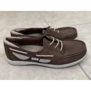 Ryka Boat Shoes Woman's 7 Brown Nubuck Leather Casual Preppy Outdoors Nautical